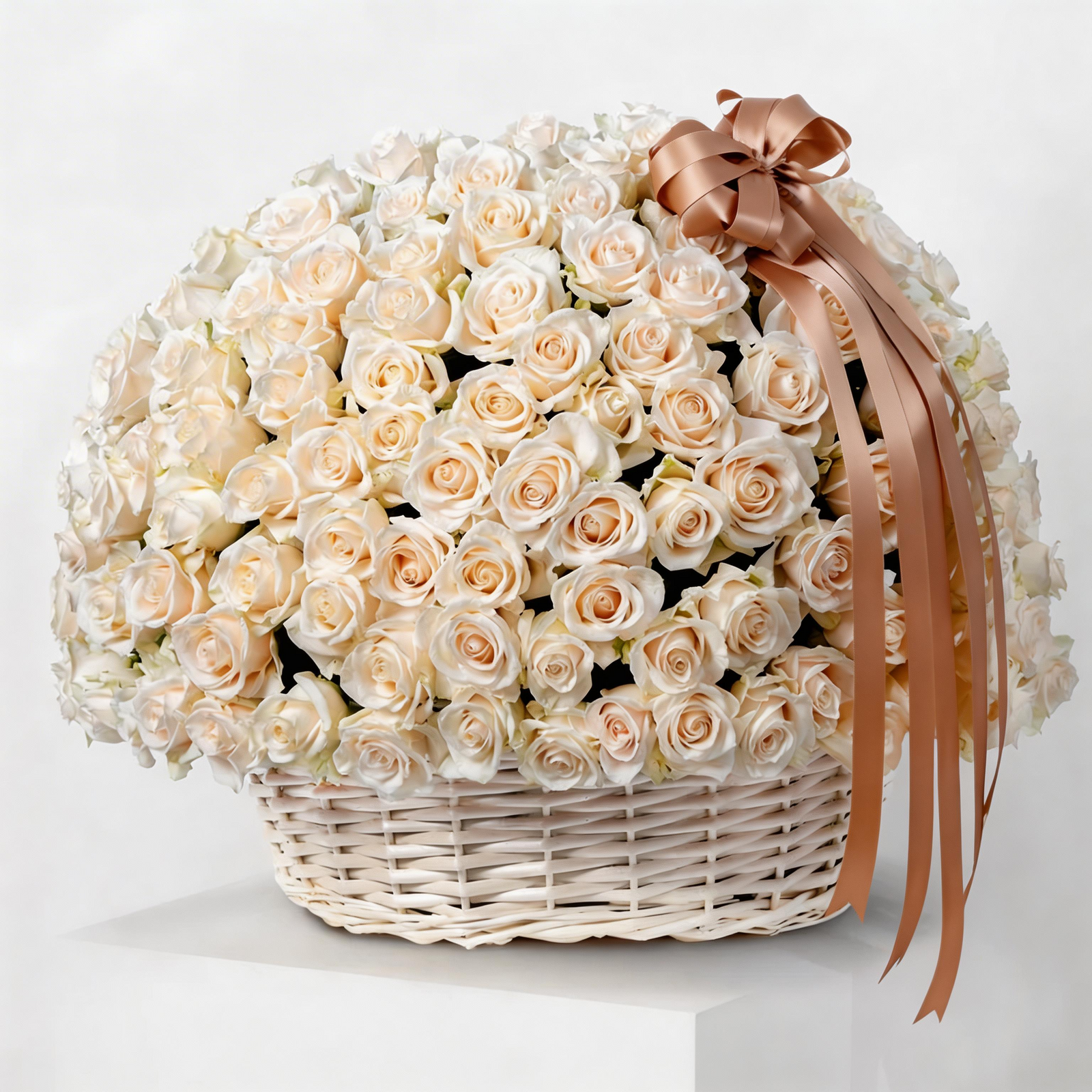 Pure Elegance 365 White Roses Basket
